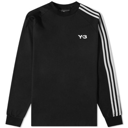 Y-3 3 Stripe Long Sleeve T-Shirt Black & Off White