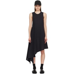 Black Asymmetrical Midi Dress 241138F054001