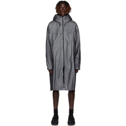 Black Two-Way Zip Rain Coat 231138M180006
