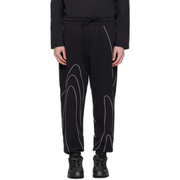 Black Piped Track Pants 241138M190009