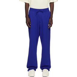 Blue Printed Sweatpants 231138M190007