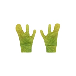 Green Three Finger Gloves 241182M135000