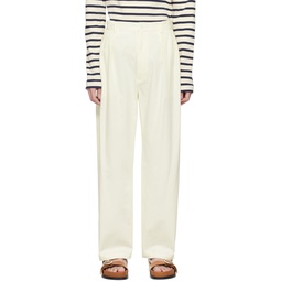 Off White Pleated Trousers 241204M191004