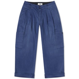 YMC Grease Washed Trousers Blue