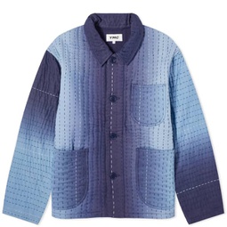 YMC Kantha Quilted Labour Chore Jacket Blue