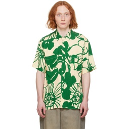 Off-White & Green Mitchum Shirt 241161M192020