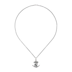 Silver Snake Anchor Pendant Necklace 241573M145002