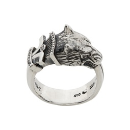 Silver Wolf Dagger Ring 232573M147000