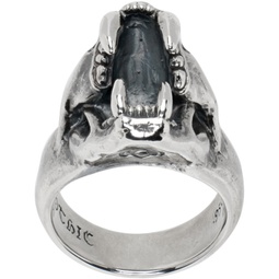 Silver Puma Skull Ring 231573M147006