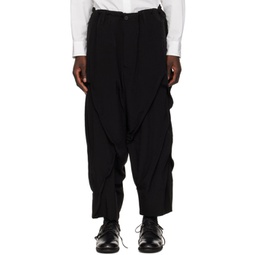 Black Gathered Trousers 241573M191004