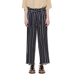Navy Striped Trousers 241995M191014