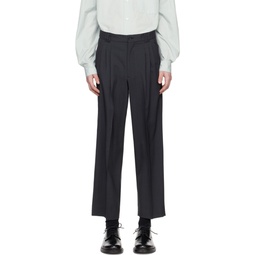 Gray Pleated Trousers 241995M191016