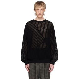 Black Stripe Sweater 241995M201005