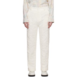 Off White Hand Woven Trousers 232665M191001