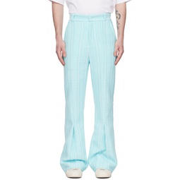 Blue Sequinned Trousers 231665M191001