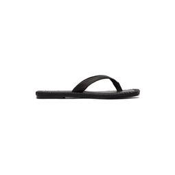 Black Shirring Sandals 231984F124000
