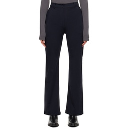 Navy Side Slit Trousers 232984F087000