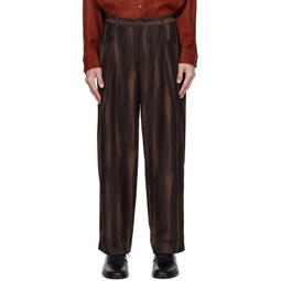 Brown Structured Trousers 232984M191009