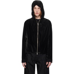 Black Shirring Jacket 232984M180002