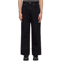 Black Paneled Jeans 241984M186000