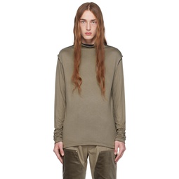 Khaki Cut Off Turtleneck 232984M192003