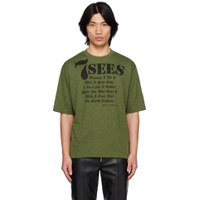Green Printed T Shirt 231408M213000