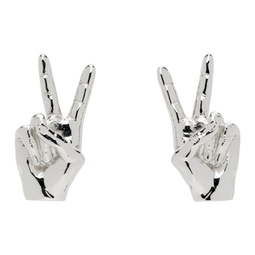 Silver Mini Peace Earrings 241893M144006