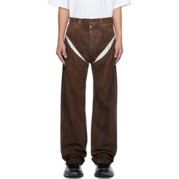 SSENSE XX Brown Cut-Out Jeans 232893M186042