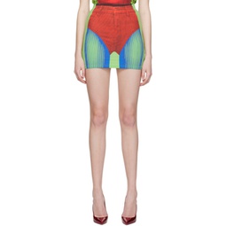 Red & Green Jean Paul Gaultier Edition Body Morph Miniskirt 231893F090000