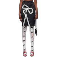 Black Lace Bow Midi Skirt 241053F052002