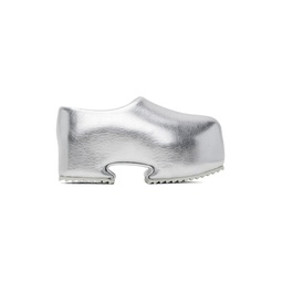 Silver Clog Slip On Loafers 241844M231013