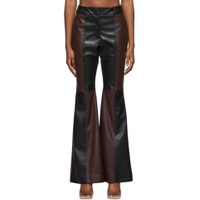 Black   Burgundy Flare Colorblocked Trousers 221899F087012