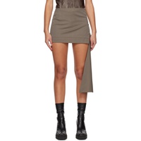 Gray Asymmetric Miniskirt 231899F090001
