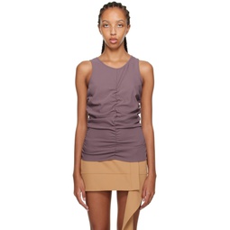 Purple Ruched Tank Top 222899F109000