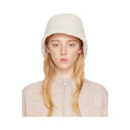 Off White Shearling Bucket Hat 222594F015008