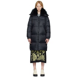 Black Quilted Down Coat 222514F061053