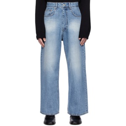 Blue Extra Wide Jeans 232984M186004