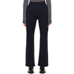 Navy Side-Slit Trousers 232984F087000
