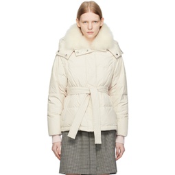 White Belted Down Jacket 232594F061018