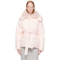 Pink Quilted Down Jacket 222594F061035