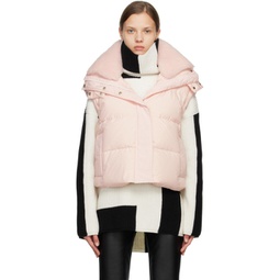 Pink Shearling Down Vest 222594F061048
