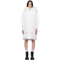 White Quilted Shearling Down Vest 222594F061007
