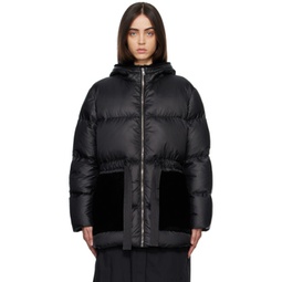Black Quilted Down Jacket 222594F061044