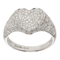 White Gold Chevaliere Coeur Ring 241590F011010
