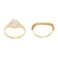 Gold Chevaliere Ring Set 241590F011015