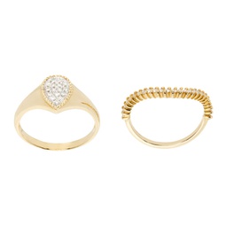 Gold Chevaliere Ring Set 241590F011015