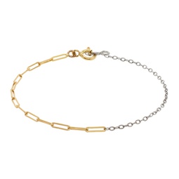 White Gold & Gold Solitaire Bracelet 241590F007001