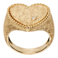 Gold Coeur Pailletee Ring 241590F011004