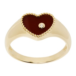Gold Baby Chevaleire Coeur Agate Ring 241590F011025