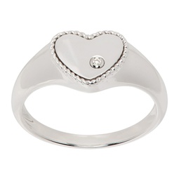 White Gold Baby Chevaliere Coeur Ring 241590F011030